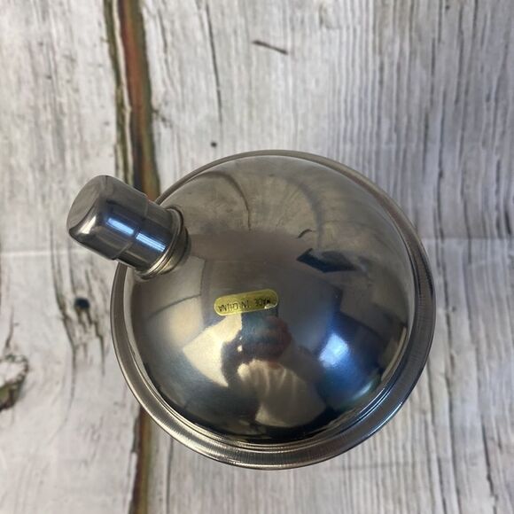Vintage Cocktail Shaker Glass Silver Dome Lid - Picture 7 of 9